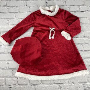 Youngland Girl's Red Velour Santa Dress Set 4T